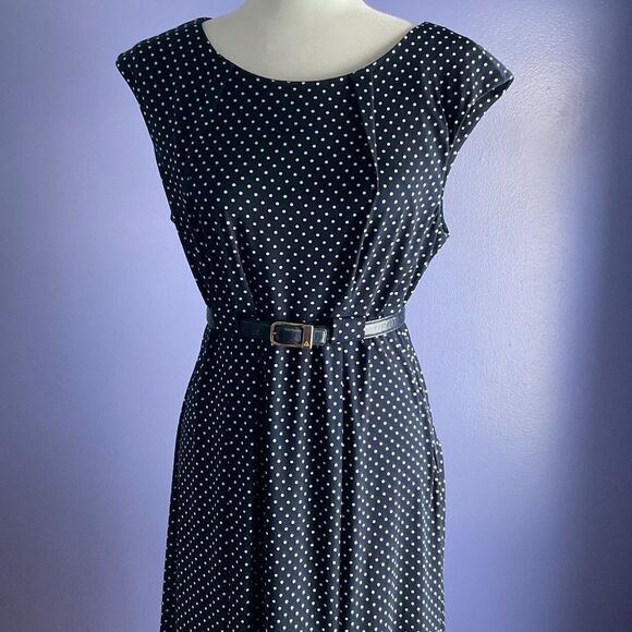 Northstyle Navy-White Polka Dot Dress size 10 - Picture 1 of 5